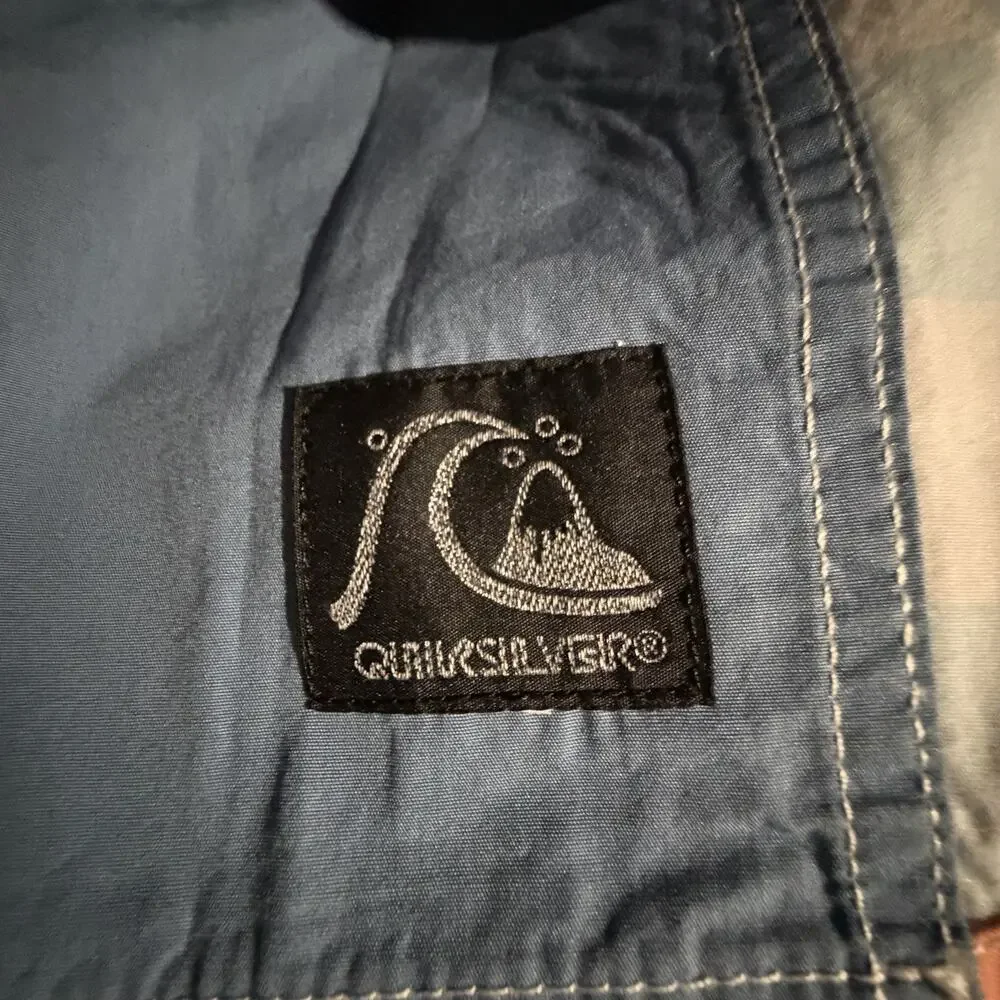 Quiksilver Boardshorts Mens 38 Blue Colorblock Checkered Surf Swim Trunks NWT